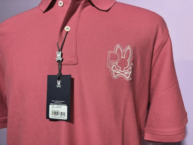 NWT Psycho Bunny Polo Shirt Men XL Coral, Short Sleeve, Classic Fit