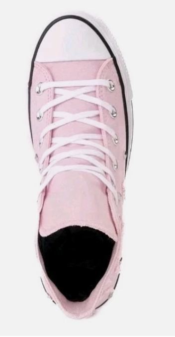NWB Converse womens sz 7.5 Pink Frosting studs and bows high top